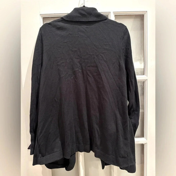 Lands’ End Dark Navy Heavyweight Open Front Cardigan Size XL 18 Cotton Blend - Picture 3 of 9